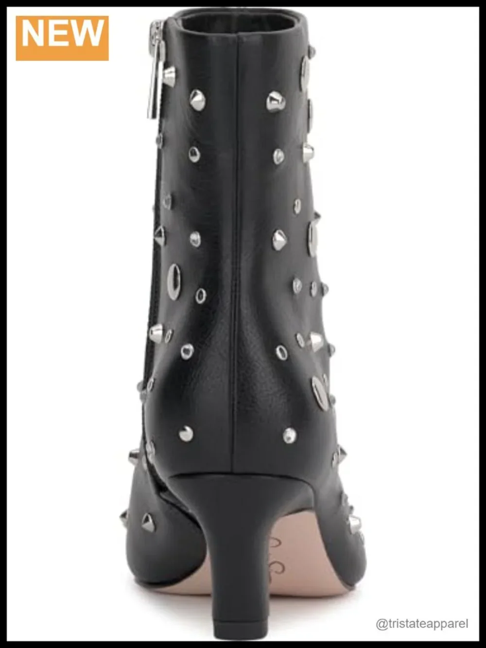 Faux Leather Kitten Heel Ankle Bootie Pointed Toe Pull-On